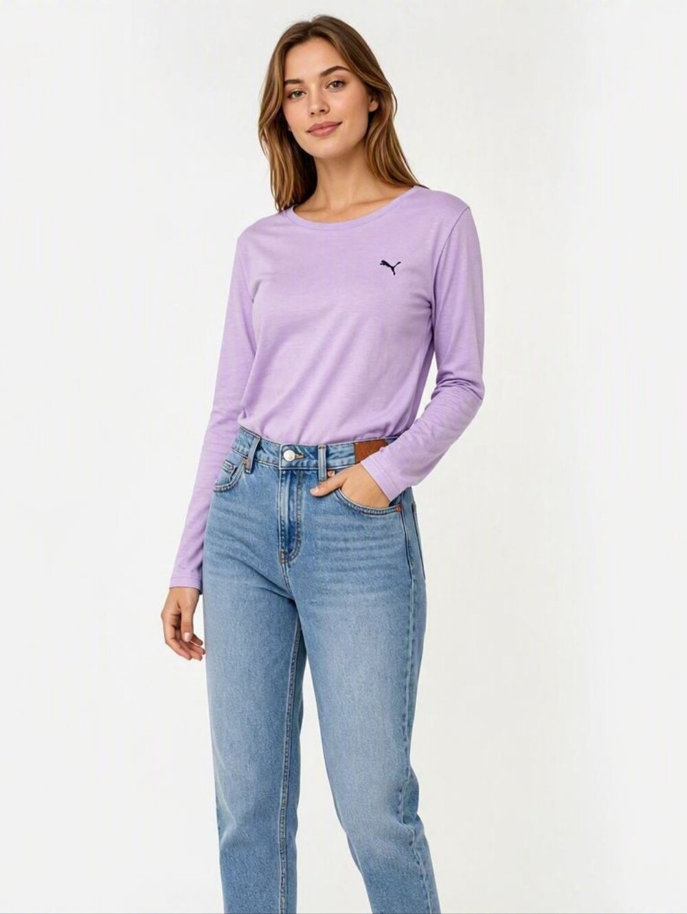 PUMA Women's Light Purple Short Sleeve Tee Sz S